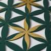 Flower of Life (Floral Pattern) Green With Gold Trim