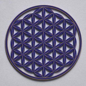 Flower of life (Line Pattern) Purple with gold trim