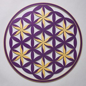 Flower of Life (Floral Pattern) Purple With Gold Trim