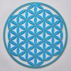 Flower of Life (Line Pattern) Blue With Gold Trim