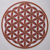 Flower of life (Line Pattern) Red With Gold Trim