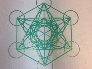 Metatron's Cube Green with gold trim - personalised green by a customer