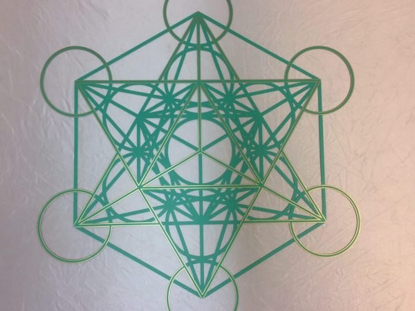 Metatron's Cube Green with gold trim - personalised green by a customer
