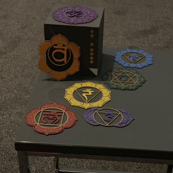Seven Steel Chakra Plate Collection to aid with healing and meditation